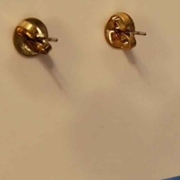 Tory Burch Gold Crystal Heart Earrings - Picture 3 of 4